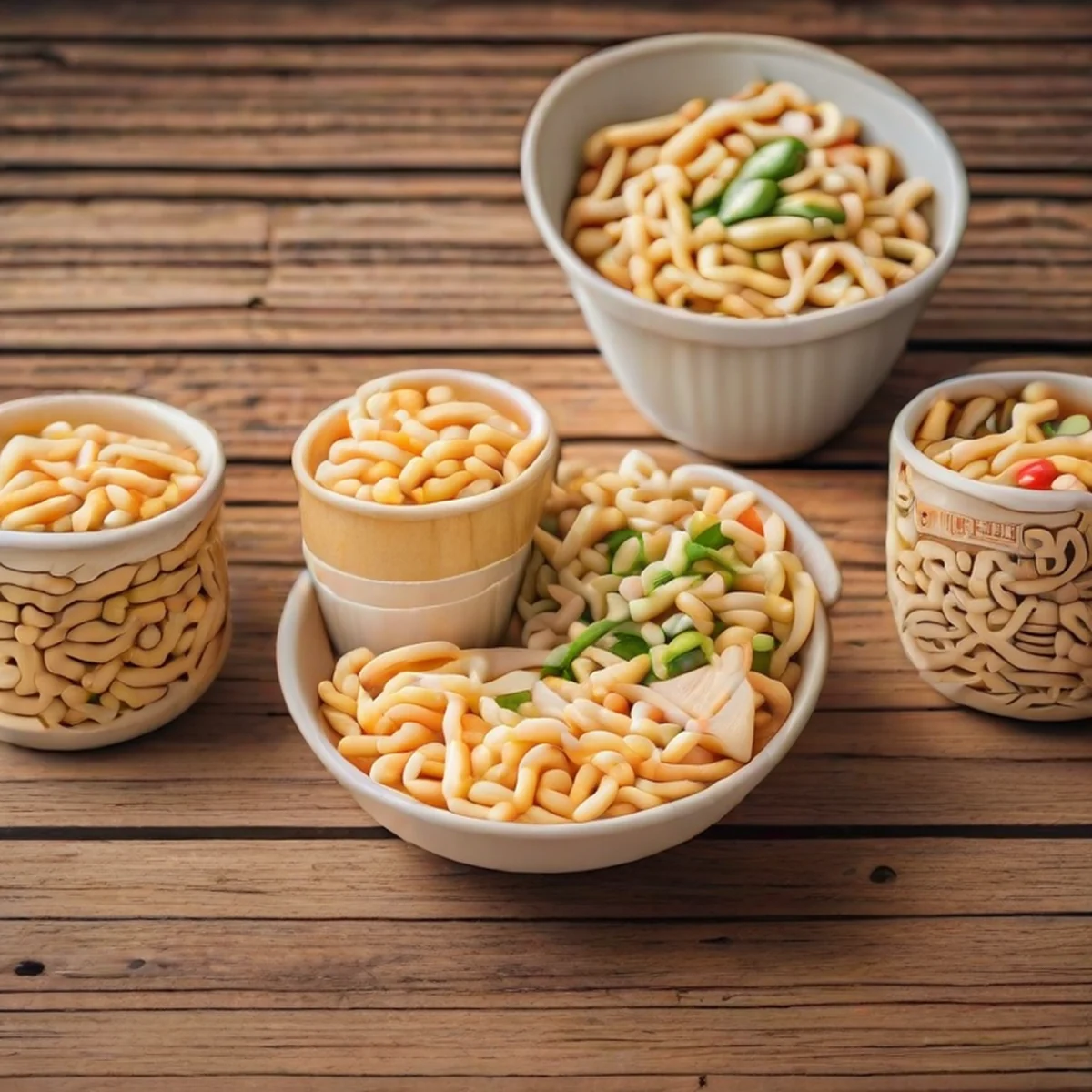 Een verzameling populaire wereldwijde cup noodles