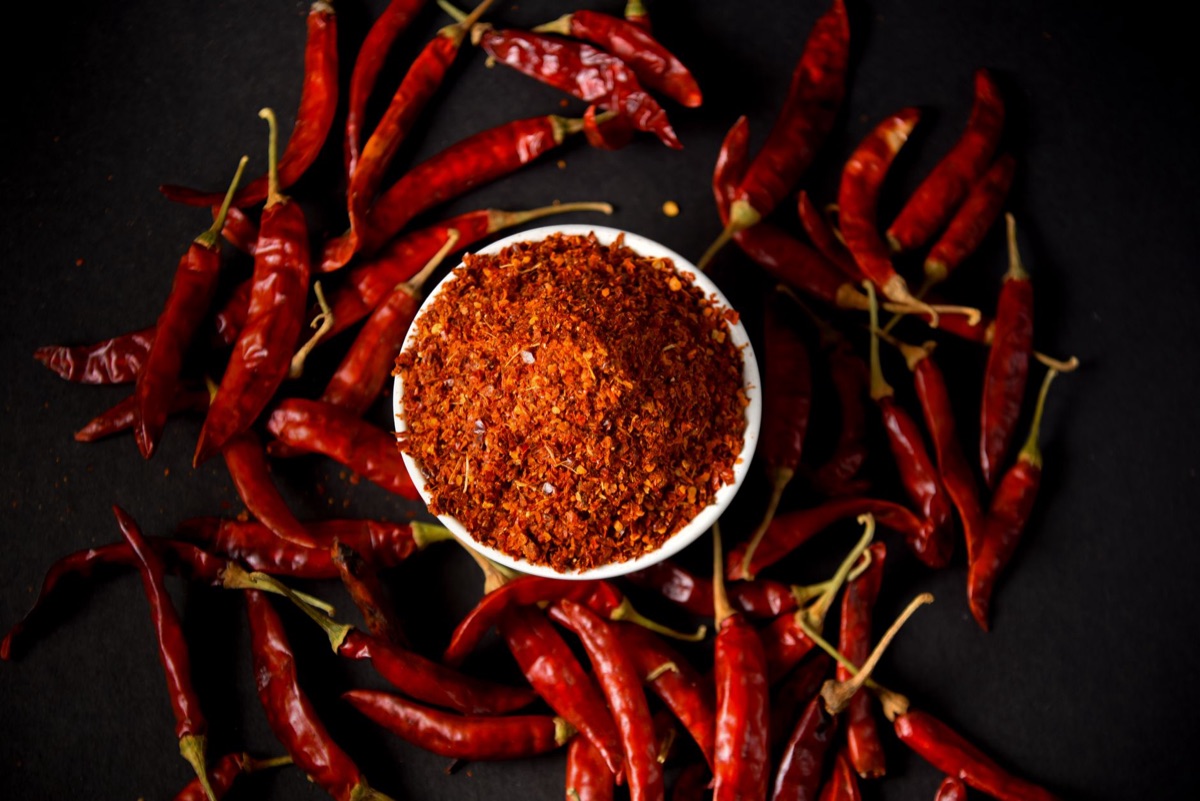 Chiles rojos secos para cocina