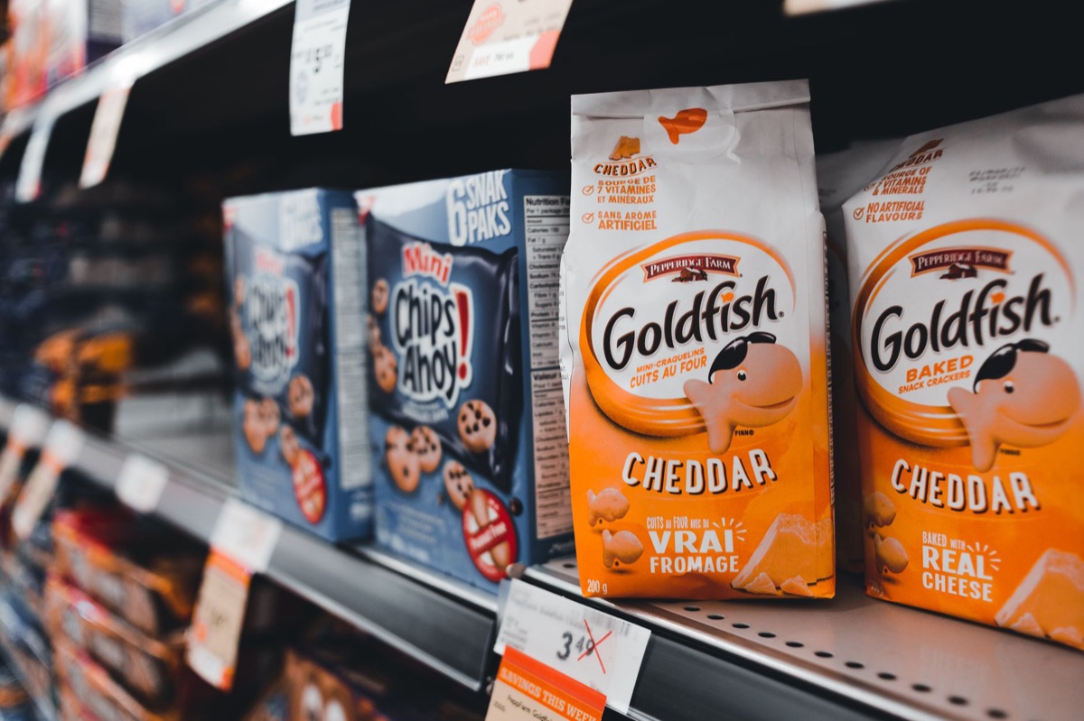 Ramen product on shopping mall shelf in Southeast Asia