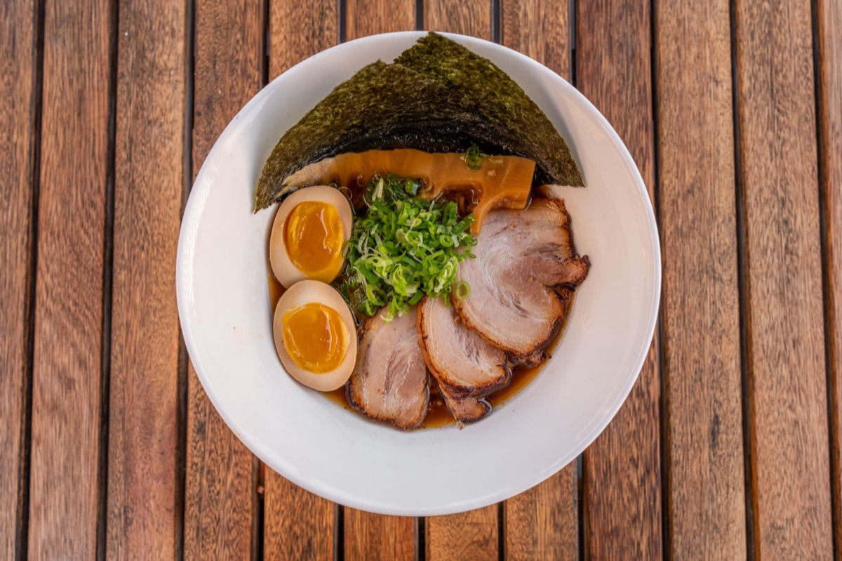 Chinese ramen soup with chili oil
