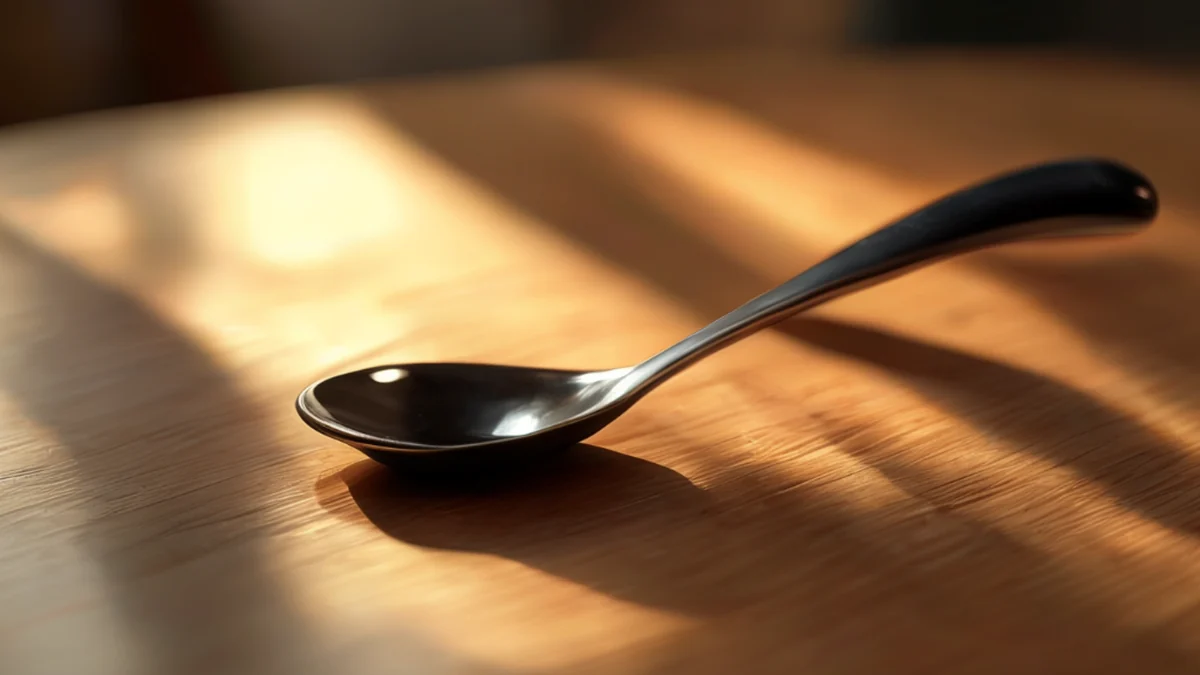 Un tenedor giapponese tradizionale in metallo con un manico curvo utilizzato a Osaka.