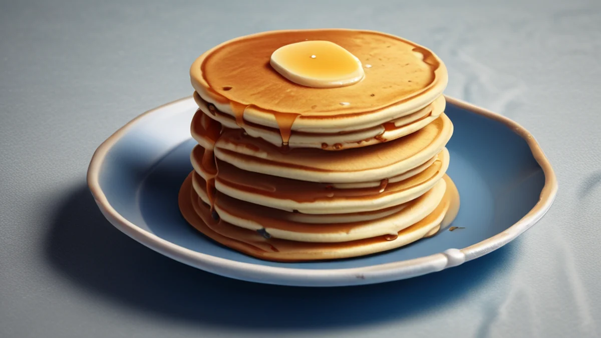 Un mucchio di pancake con lo zucchero su un tavolo